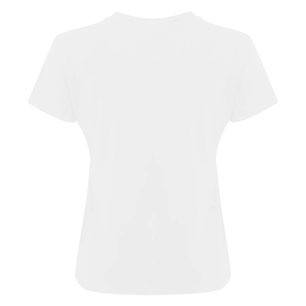 pinko Katoenen T-shirt met Logo Borduurwerk White Dames