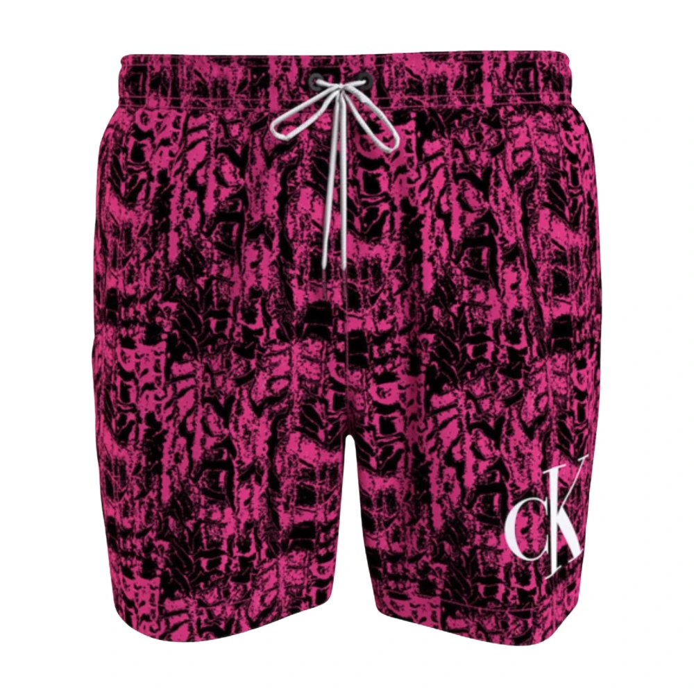 Calvin Klein Heren Zwemkleding Koord Print Pink Heren