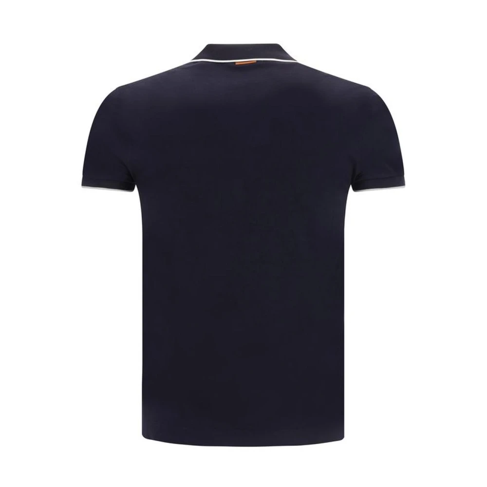 Ermenegildo Zegna Klassieke katoenen poloshirt met geborduurde handtekening Black Heren