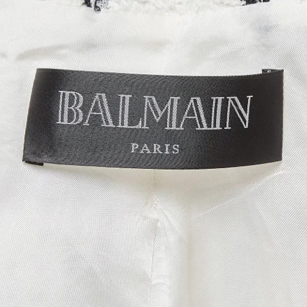Balmain Pre-owned Fabric outerwear White Dames