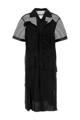 black-mesh-shirt-dress