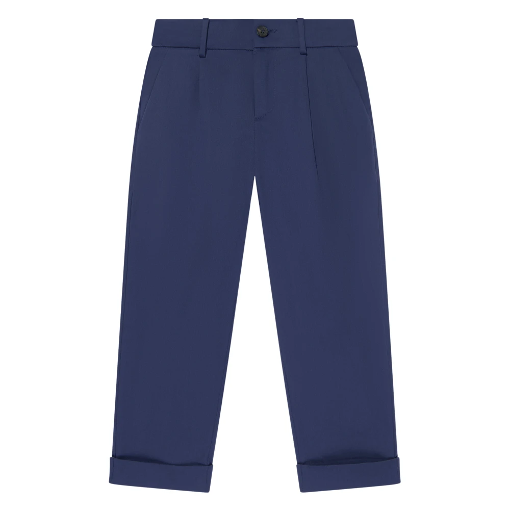 Fendi Boys Blue Gabardine Stretch Trousers - Trousers - 10 Y - Kids