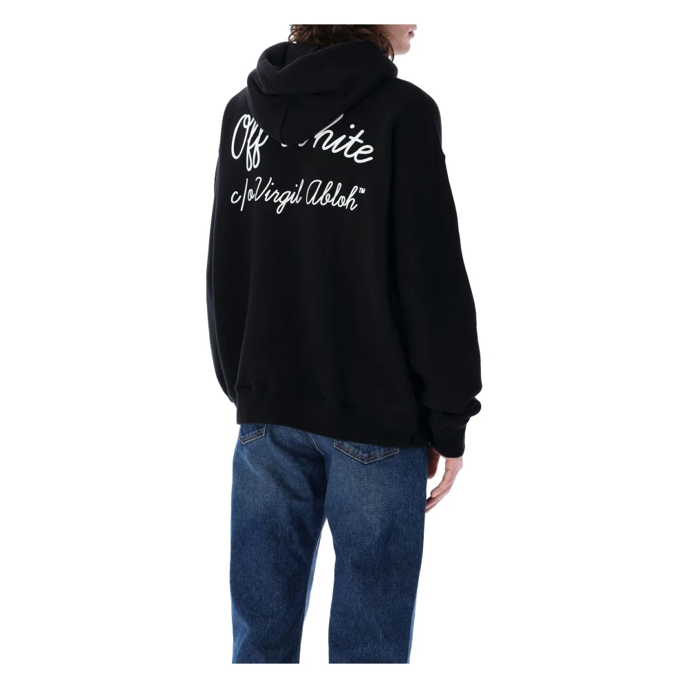 Off White Skate Script Hoodie Black Heren