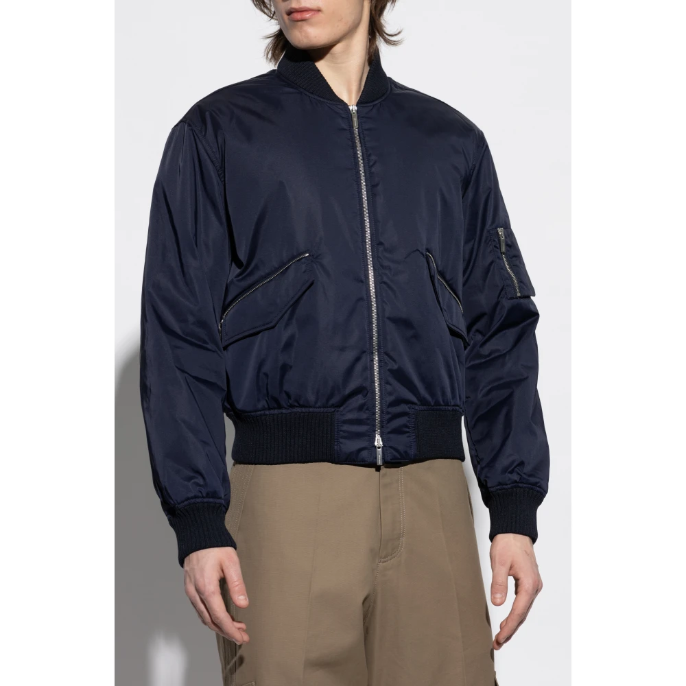 Salvatore Ferragamo bomberka stijl jas Blue Heren