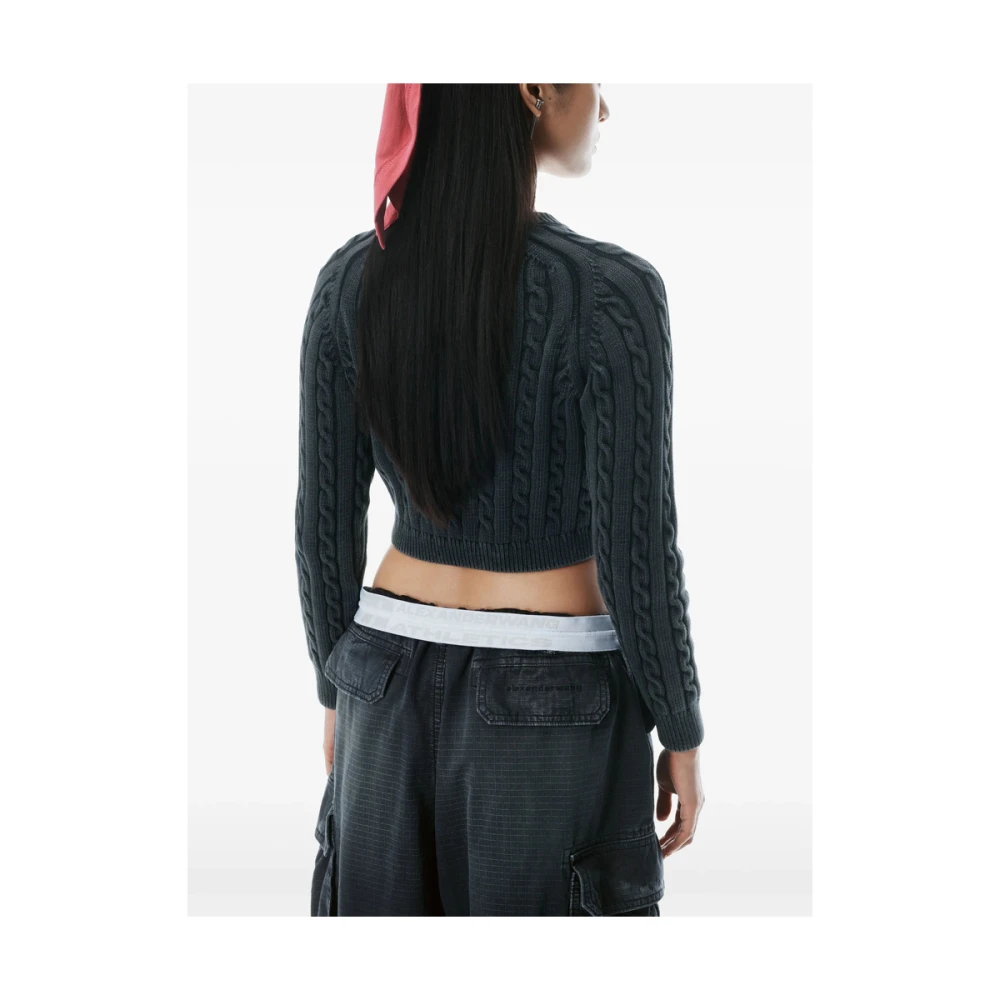 alexander wang Zwarte Cargo Broek met Trekkoord Taille Black Dames