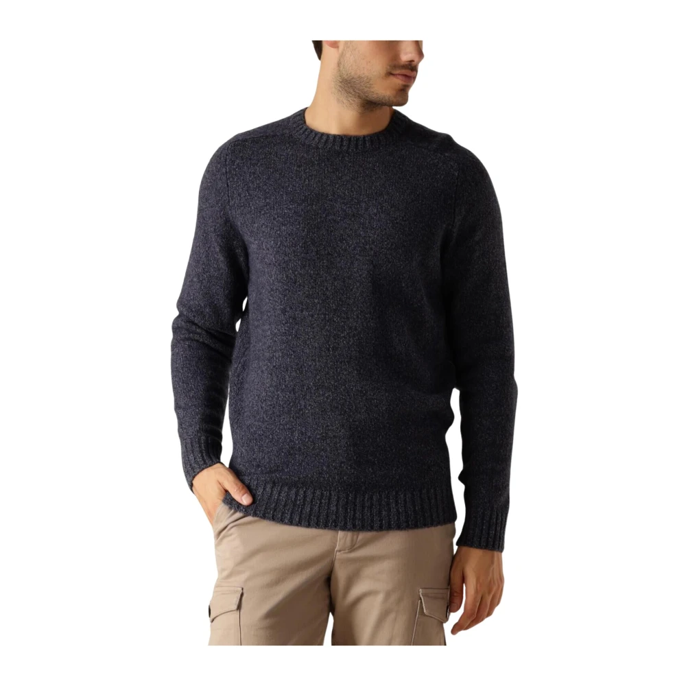 Profuomo Blauwe Gebreide Trui Crew Neck Blue Heren