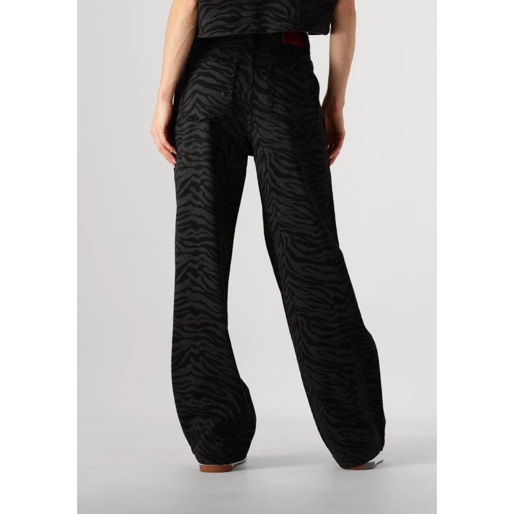 Refined Department Antraciet Payton Zebra Print Broek Gray Dames
