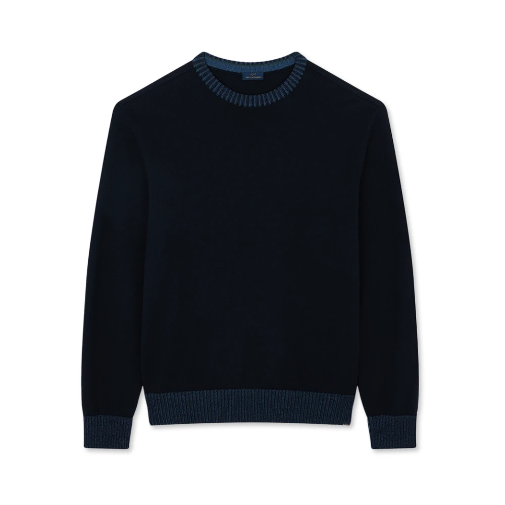 Paul & Shark Blue Round-Neck Knitwear, Male, 2XL, Innovative Soft Cool Touch Crewneck Jumper