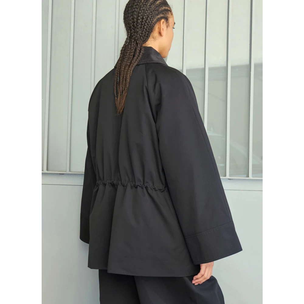 Skall Studio Waterafstotende Katoenen Jas Black Dames