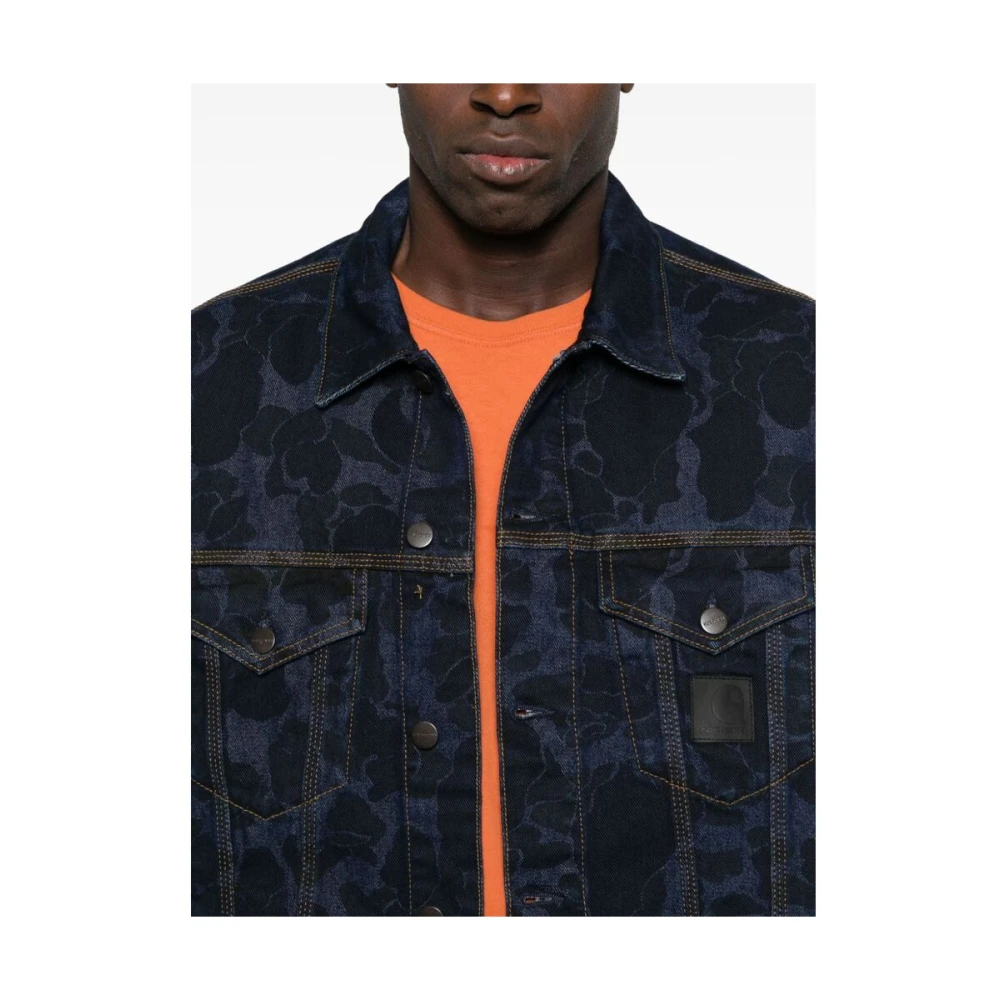 Carhartt WIP Indigo Camo Denim Jack Blue Heren