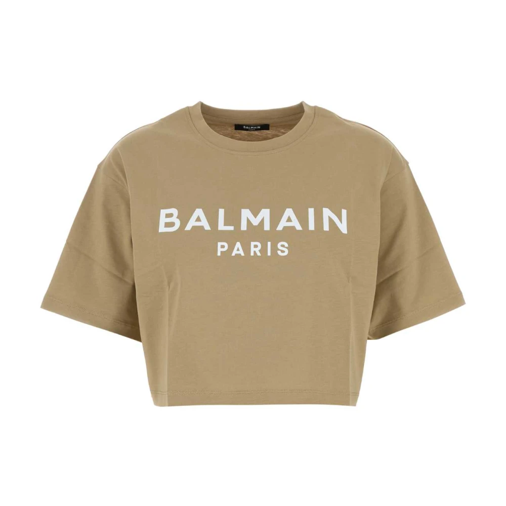 Balmain Stijlvol Beige Katoenen T-shirt Beige Dames