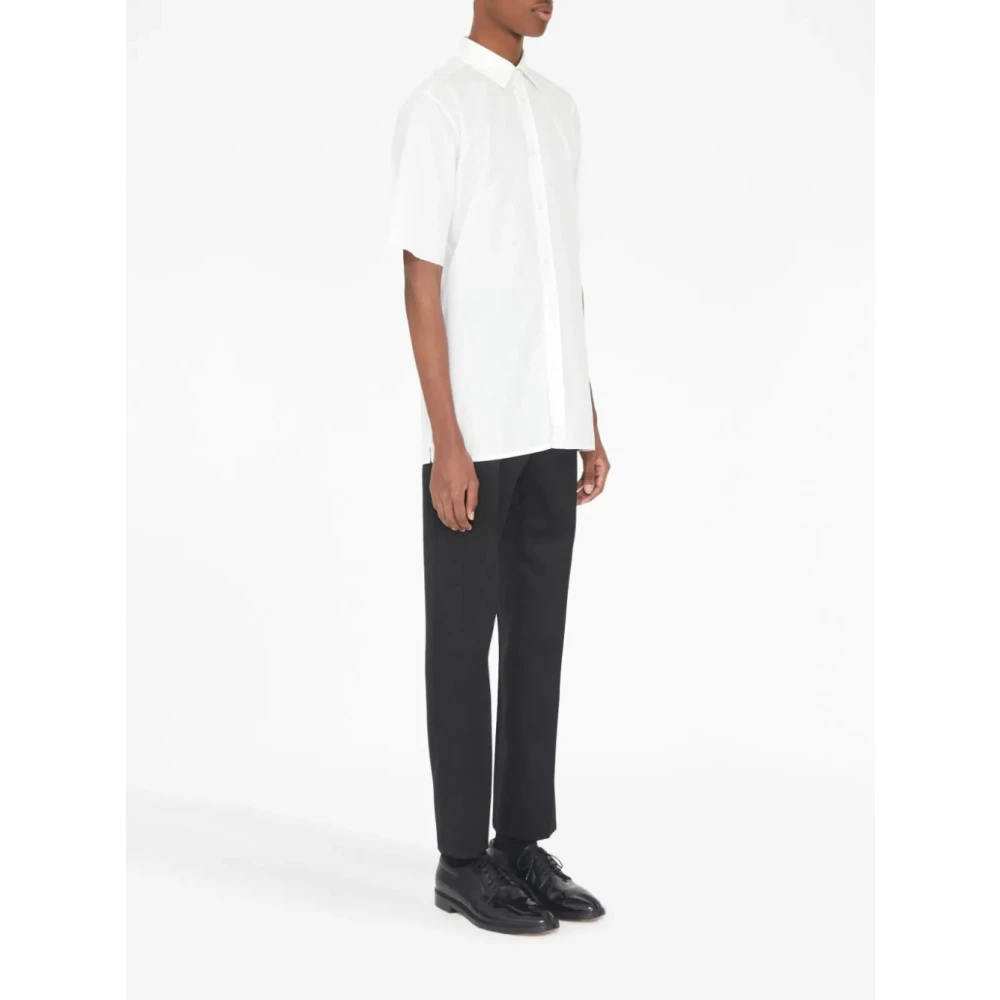 Maison Margiela Witte Katoenen Korte Mouwen Overhemd White Heren