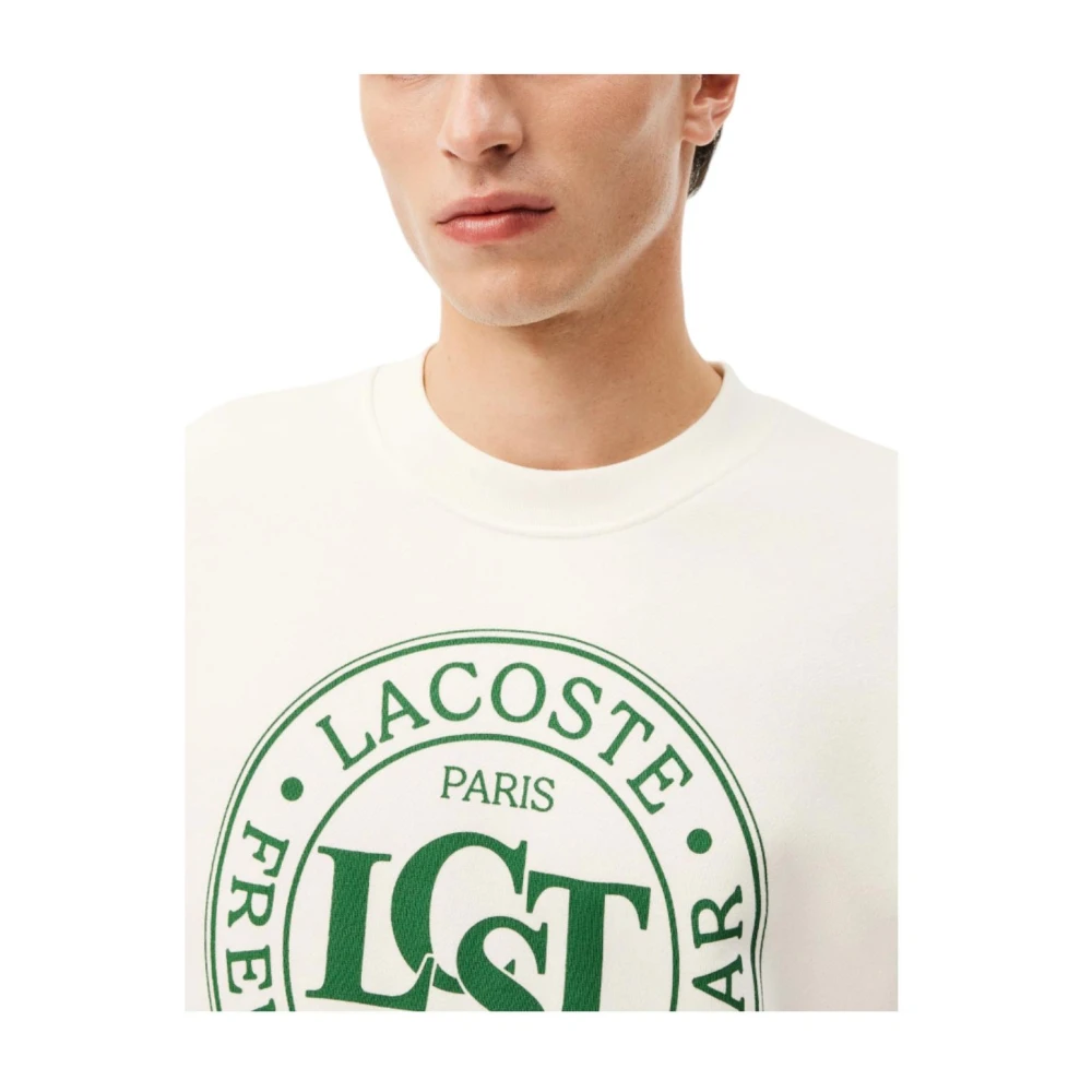 Lacoste Oversized Krokodil Sweater White Heren