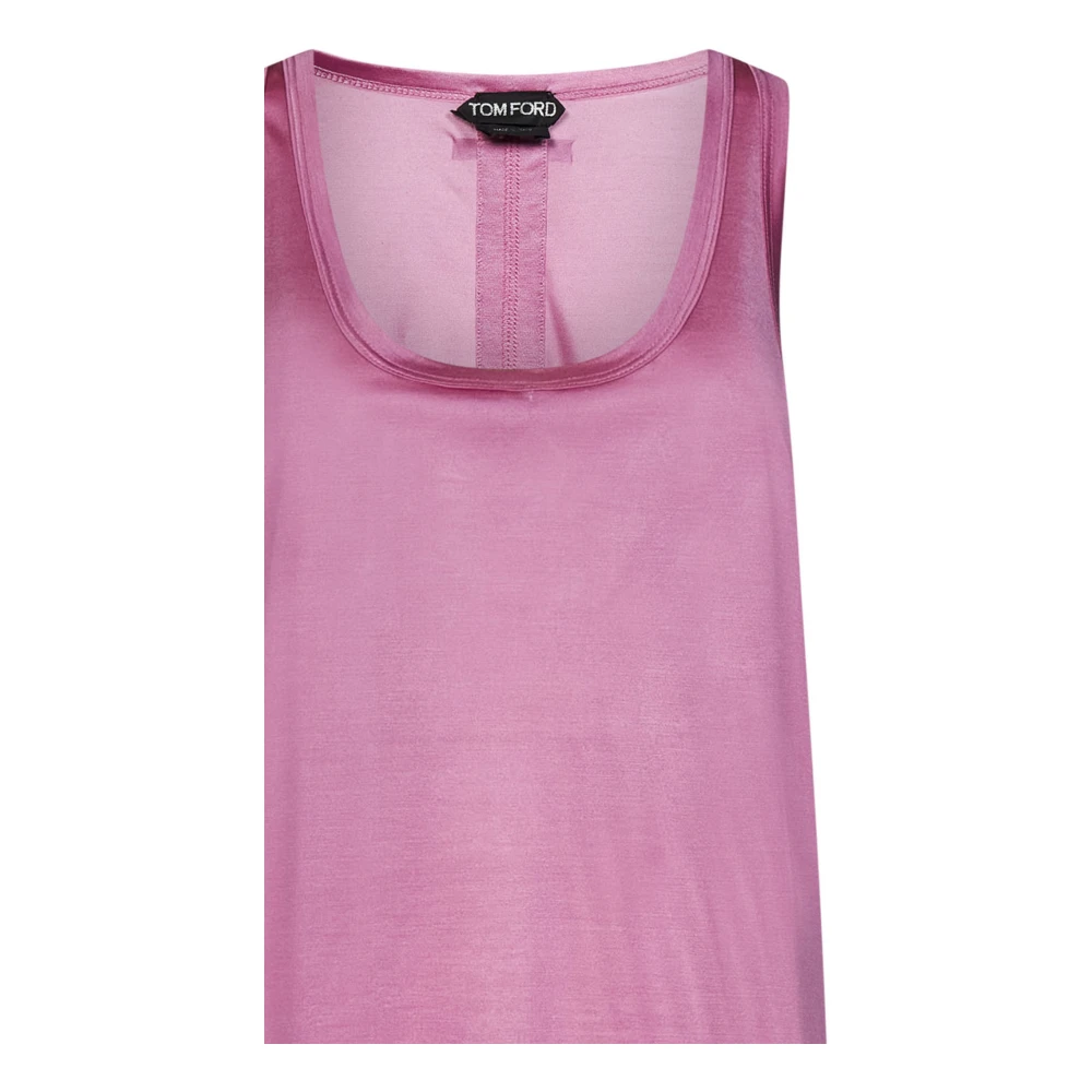 Tom Ford Roze Zijden Top met Uitgesneden Hals en Racer-Back Pink Dames