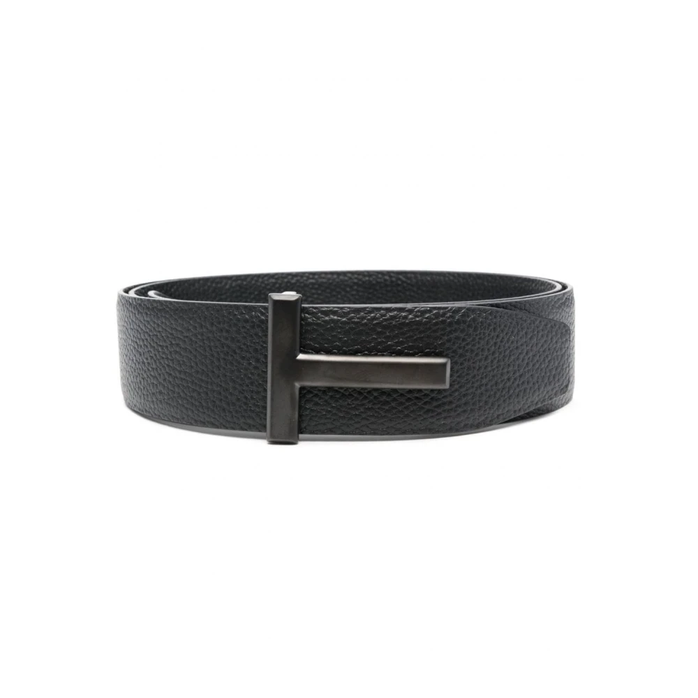 Tom Ford Omkeerbare leren T-riem Zwart Black Unisex