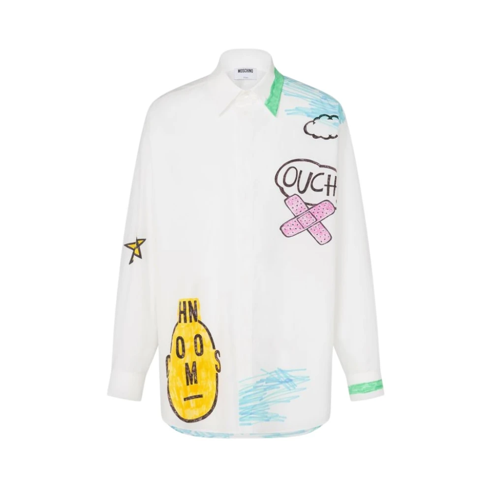 Moschino Men's Printed Cotton Poplin Shirt