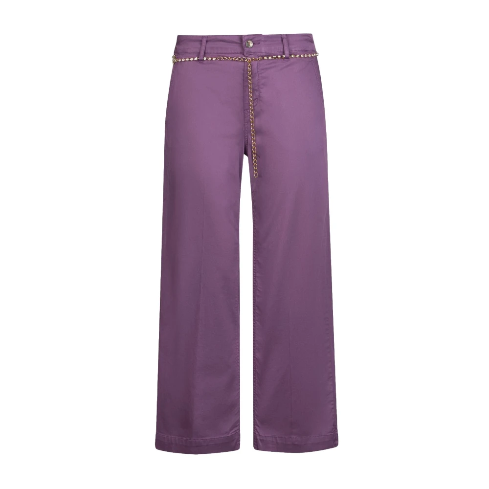 Liu Jo Vrouw Purper Broeken Dames, Paars, W26, Pantaloni Flare A Vita Alta