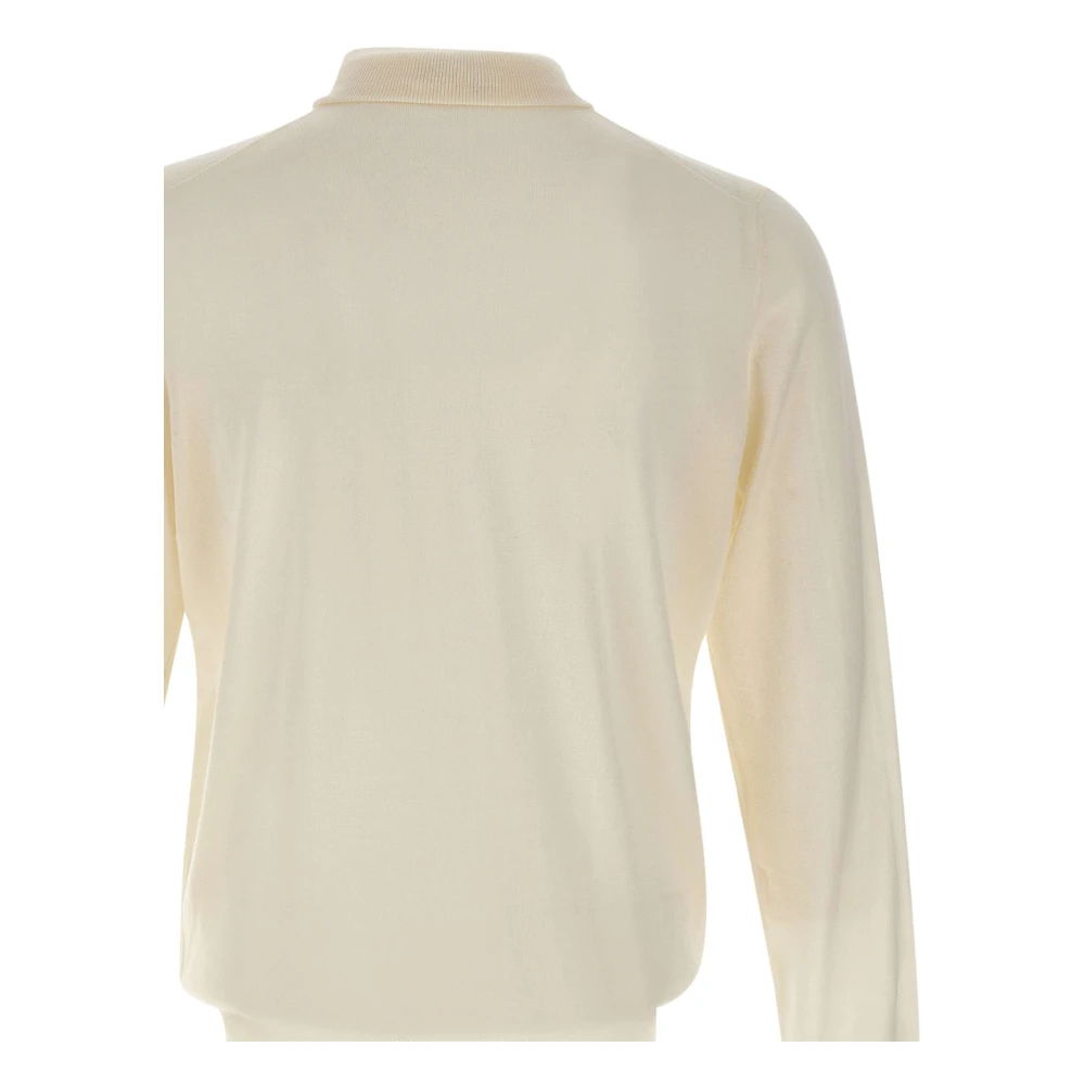Filippo De Laurentiis Merino Wol Coltrui Trui Wit White Heren