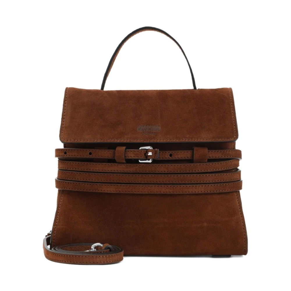 Moschino Women's Brown Handbags, One Size, Suede Leather Handbag