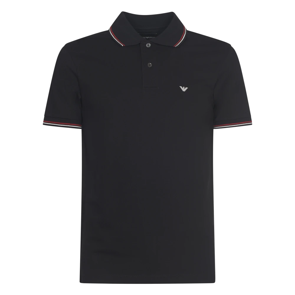 Emporio Armani Svart Polo Skjorta Kollektion Black, Herr