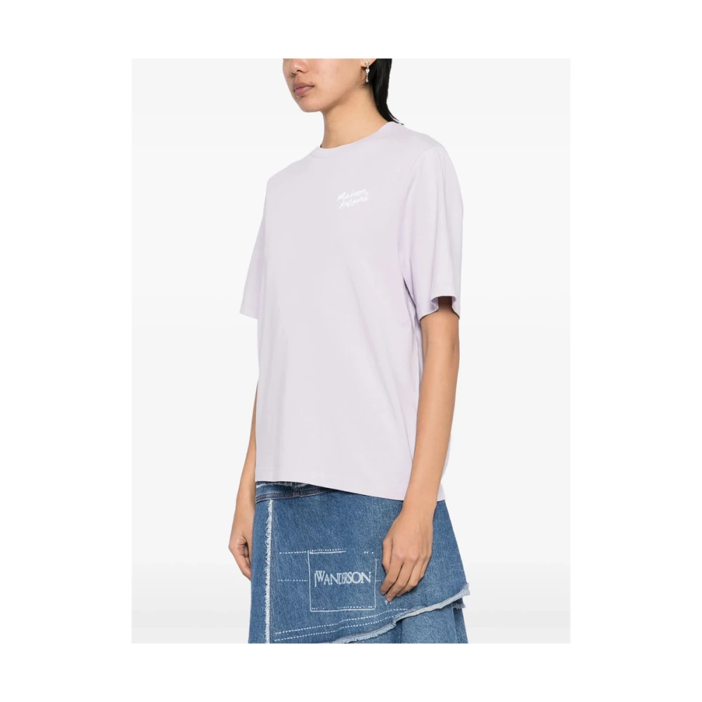 Maison Kitsuné Paarse Crew Neck T-shirt Purple Dames