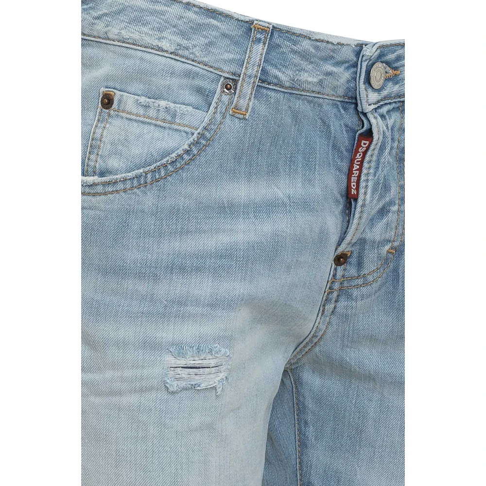 Dsquared2 Slim-fit Distressed Cropped Jeans Blue Dames
