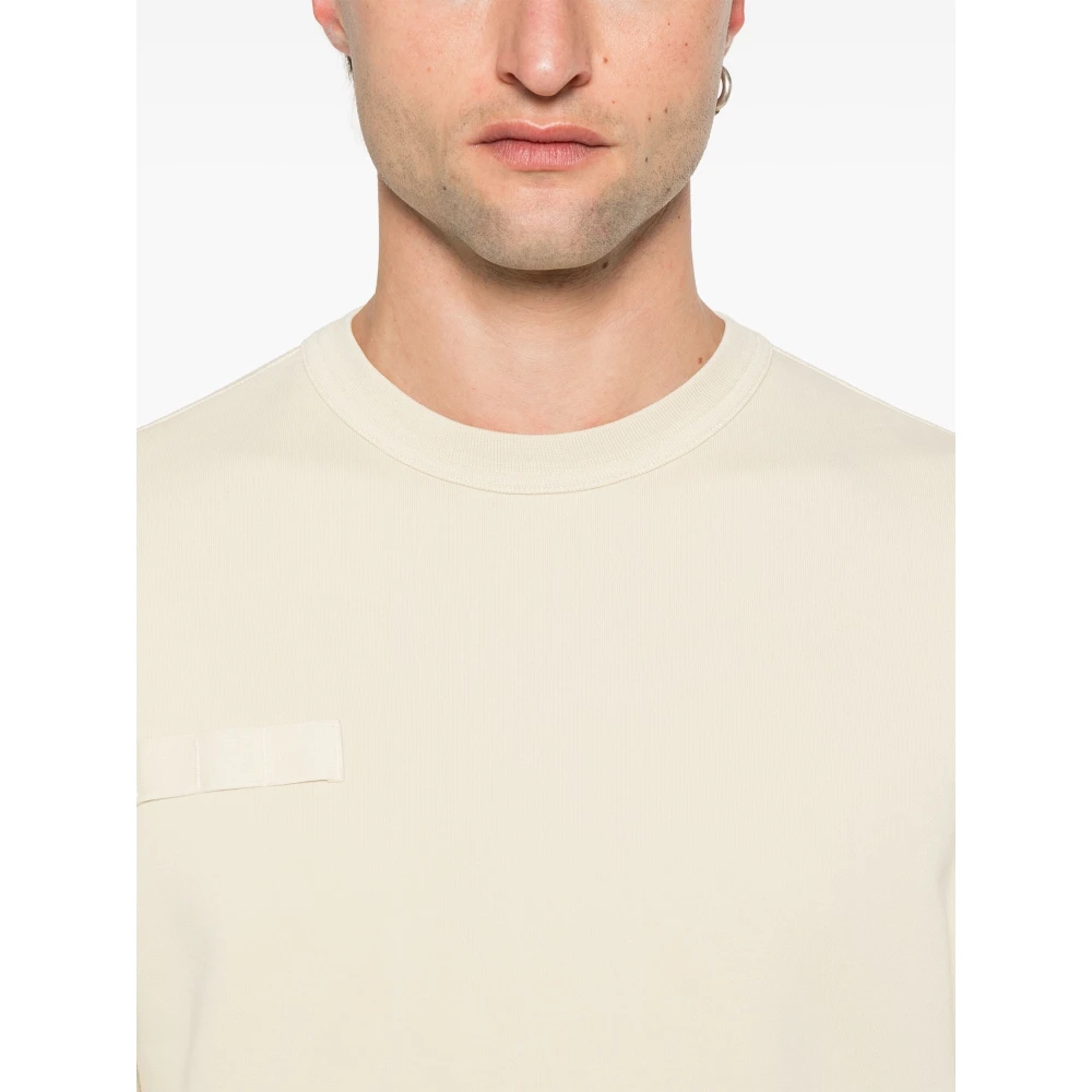 Stone Island Witte Crewneck Katoenen Sweatshirt met Ritszak Beige Heren