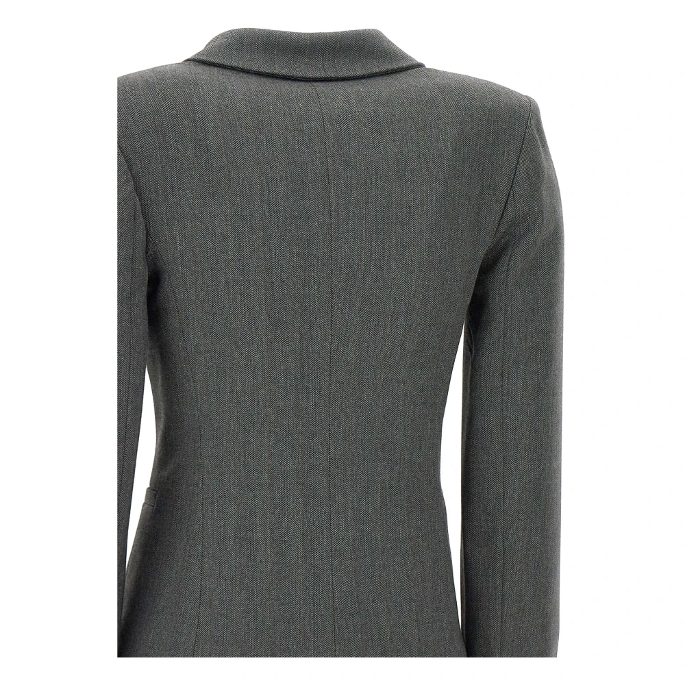 Kaos Grijze Blazer met Micro Lurex Draden Gray Dames