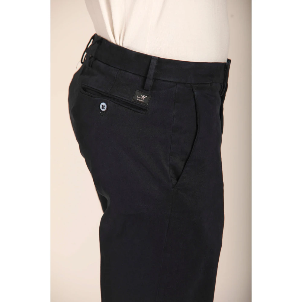 Mason's Gabardine Stretch Chino Broek Regular Fit Blue Heren