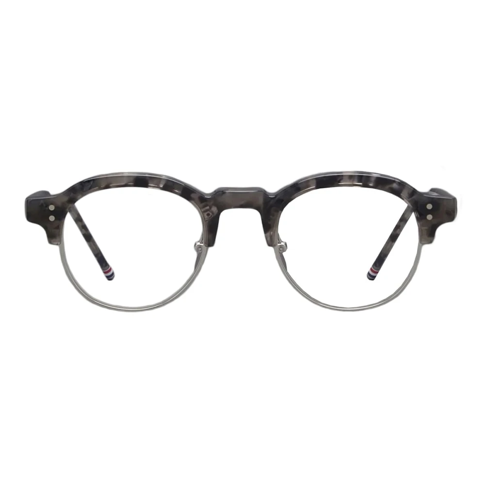 Thom Browne Grijs Schildpad Zilver Ovaal Bril Gray Heren