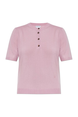 tricot-en-laine-a-demi-boutons-et-manches-courtes