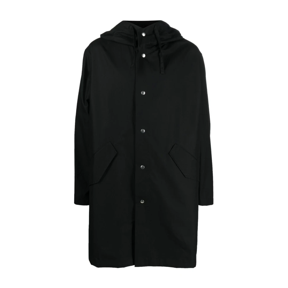 Jil Sander Zwarte Katoenen Parka met Capuchon Black Heren