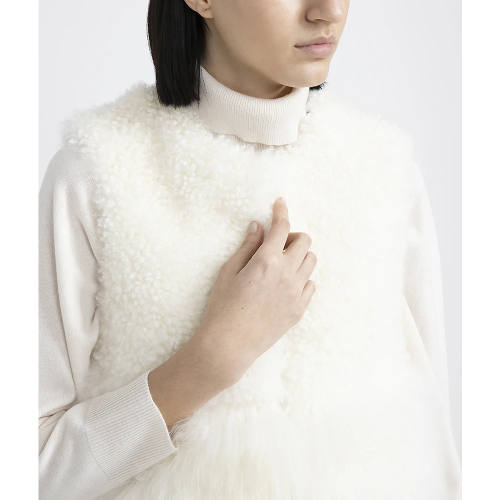 PESERICO Echt kasjmiergeitenhaar gilet White Dames