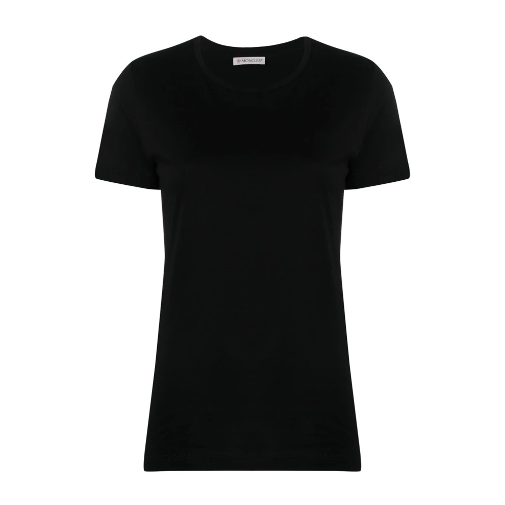 Moncler Zwart Logo-Patch T-shirt en Polo Black Dames