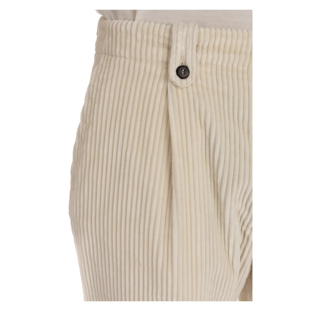 Eleventy Wijde Corduroy Broek Beige Heren