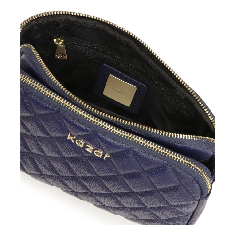 Kazar Donkerblauwe kleine handtas met gewatteerd patroon Blue Dames