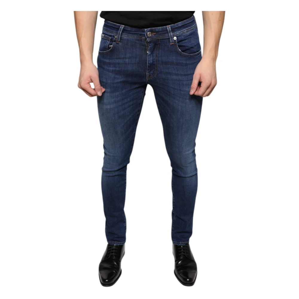 Dolce & Gabbana Men's Blue Slim-Fit Jeans,, Dark Skinny Denim Jeans Extra Small