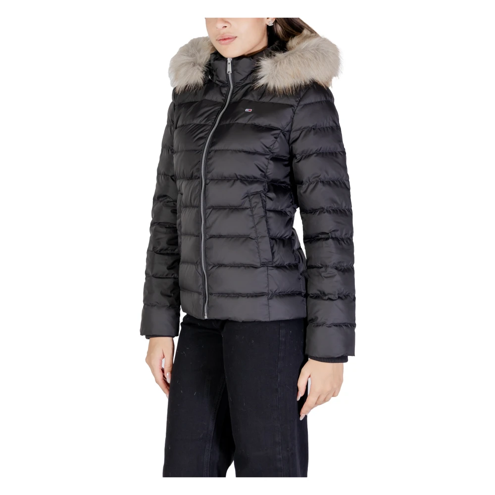 Tommy Jeans Zwarte Hooded Ritsjas Black Dames