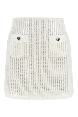 Sequin Crochet Mini Skirt