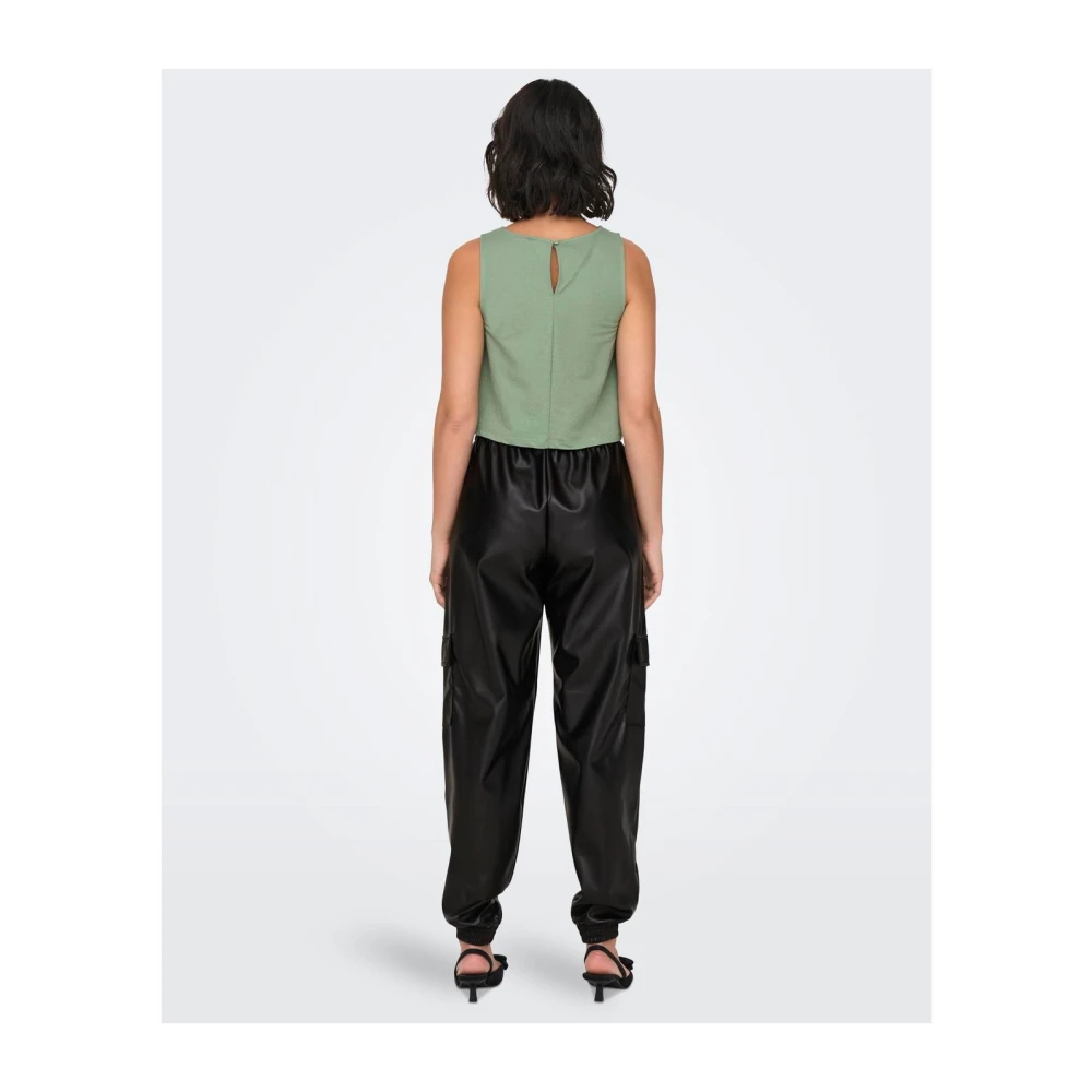 Only Cargo Leren Broek voor Vrouwen Black Dames