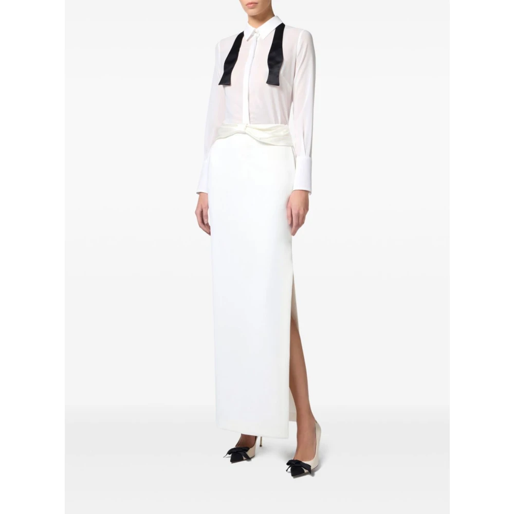 Elisabetta Franchi Witte Blouse voor Vrouwen Elegante Stijl White Dames