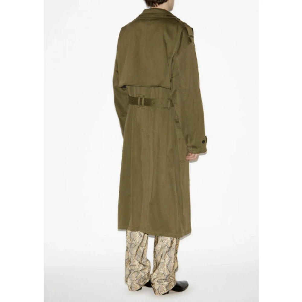 Isabel marant Katoenen Trenchcoat met Dubbele Kraag Brown Heren