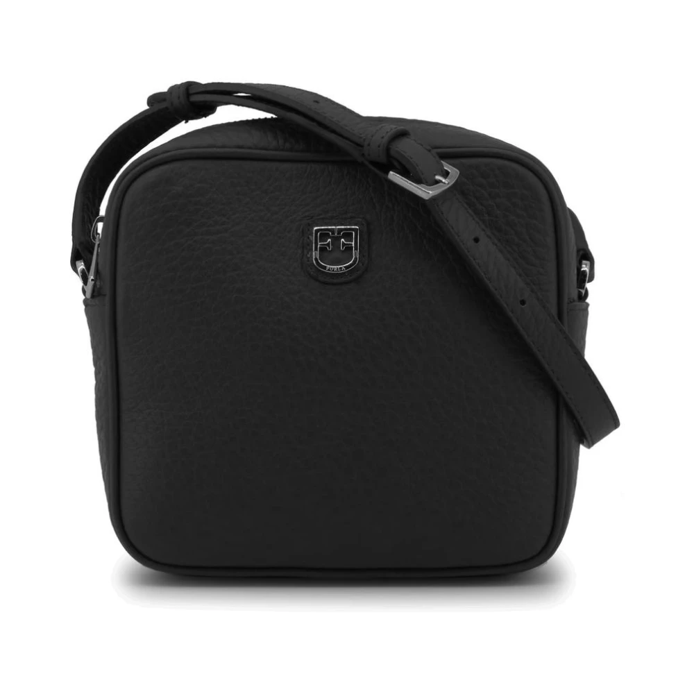 Furla Vrouw Zwart Leren Crossbody Tas Met Verstelbare Band