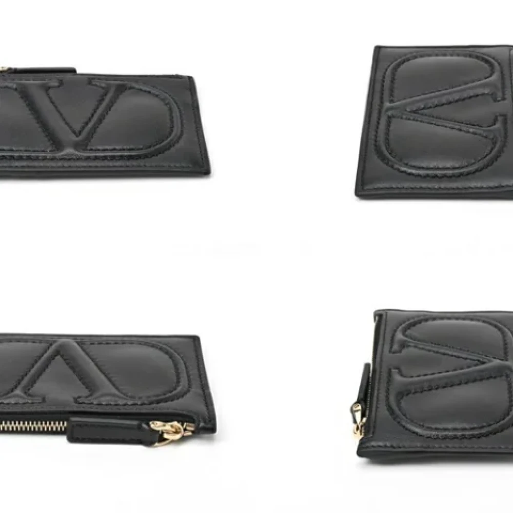 Valentino Vintage Pre-owned Leather wallets Black Dames