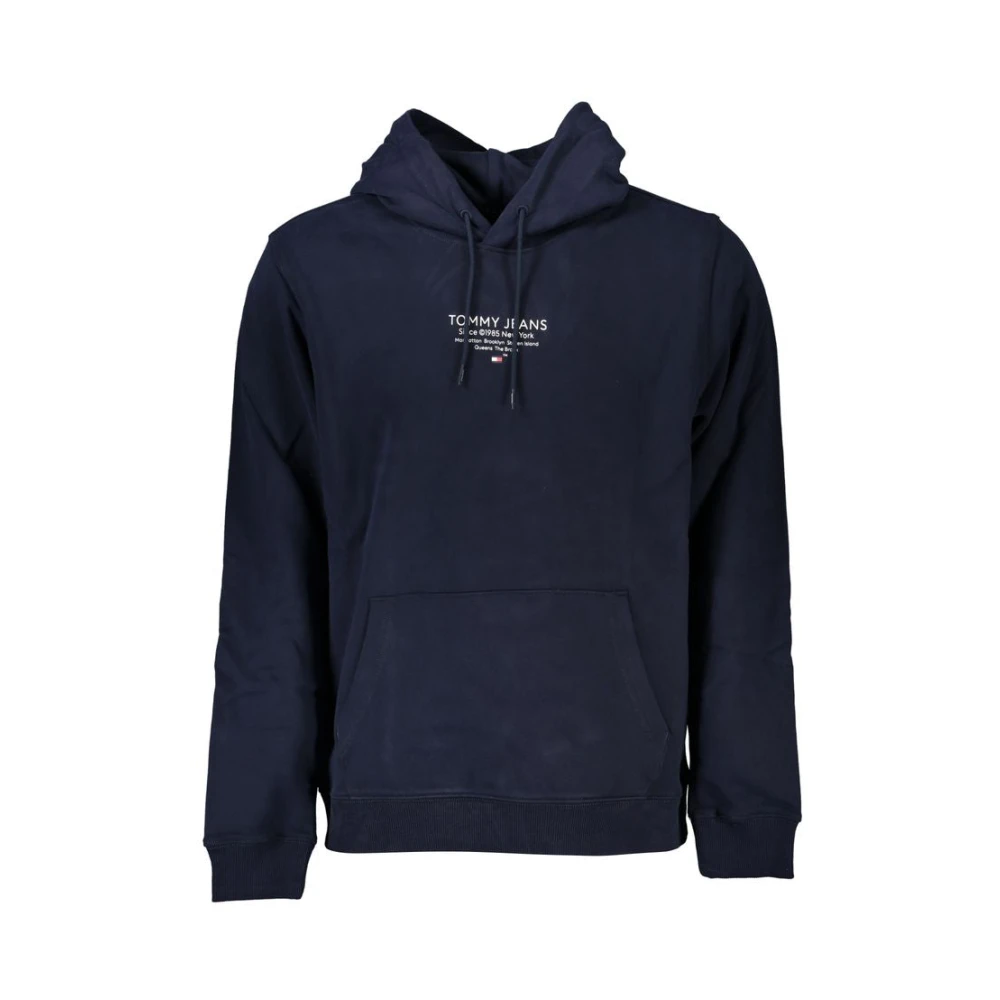 Tommy Hilfiger Blue Hooded Sweatshirt With Logo Detail - Male - Hoodies - Blue - 2XL - Sweatshirts & Hoodies