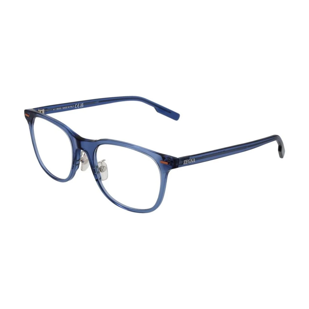Ermenegildo Zegna Blauwe Rechthoekige Optische Monturen Blue Heren