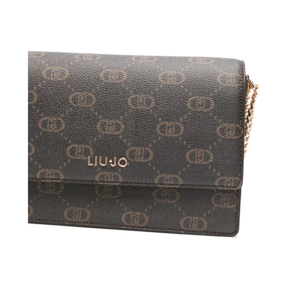 Liu Jo Bruin Faux Leren Logo Print Tas Brown Dames