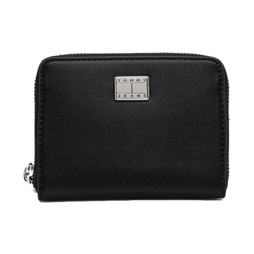 Tommy Jeans Compacte portemonnee met metalen logo Black Dames