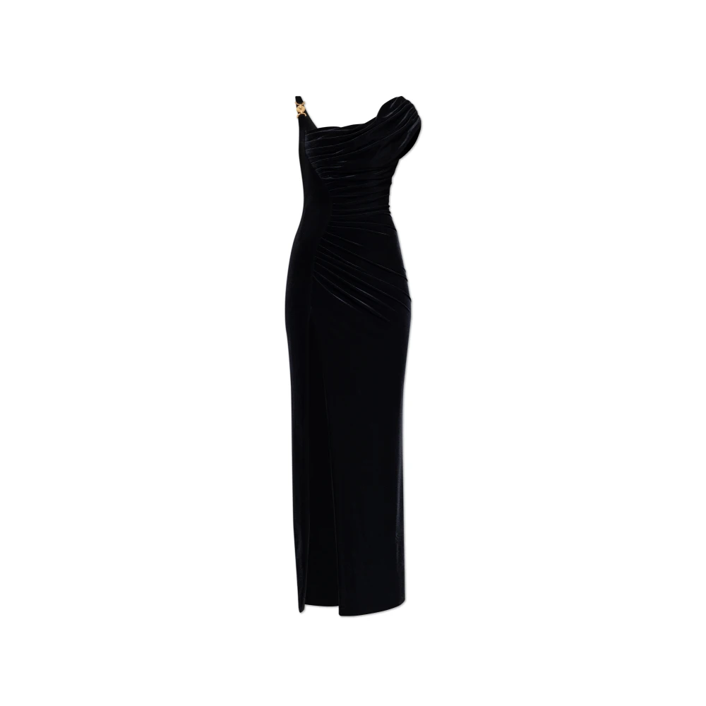 Versace Femme Noir Robes, Taille: 34 Fr Velvet Draped Gown