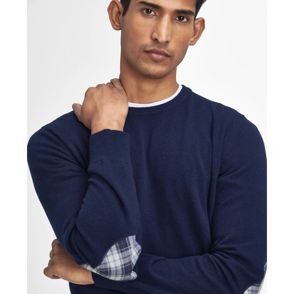 Barbour Blauwe Crew Neck Sweater Marlow Blue Heren